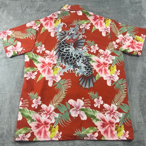 Anti Social Social Club Other - Anti Social Social Club x‎ Like a Dragon RARE Red Floral Hawaiian  Shirt  XL NWT